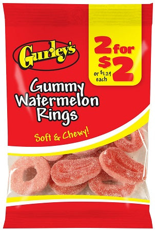 GURLEY'S 2/$2 GUMMY WATERMELON RINGS Candy Convenience and Grocery Wholesale Distributor in Montreal Quebec