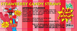 Sour Power Straws strawberry-flavoured candy in a clear plastic tub, 200-piece pack