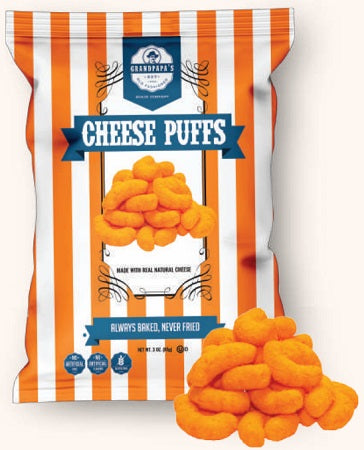 Grandpapa's Cheese Puffs 3 oz box, case of 16 units