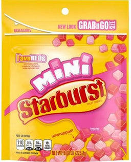 STARBURST MINIS FAVE REDS POUCH-8OZ Candy Convenience and Grocery Wholesale Distributor in Montreal Quebec