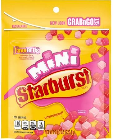 STARBURST MINIS FAVE REDS POUCH-8OZ Candy Convenience and Grocery Wholesale Distributor in Montreal Quebec