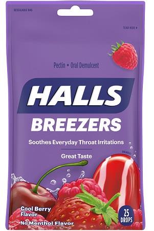 HALLS *BAG* BREEZERS COOL BERRY Pharmacy Wholesale Distributor in Montreal Quebec