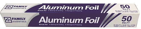 Family Essentials aluminum foil roll, 50 feet, single box