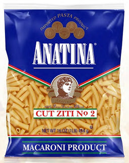 Anatina Pasta Cut Ziti box, 16 oz, case of 20 boxes