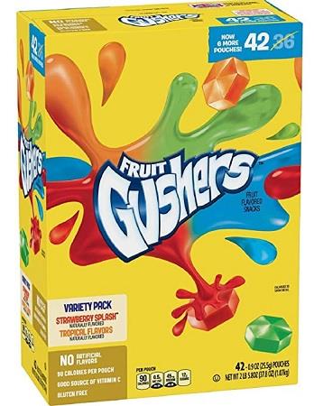 GUSHERS STRAW/TROPICAL FRUIT SNACKS Convenience and Grocery Snacks Wholesale Distributor in Montreal Quebec