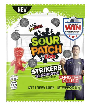 Sour Patch Kids Strikers 3.17 oz peg bag, case of 12 units