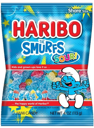 HARIBO 4OZ SOUR SMURFS Candy Convenience and Grocery Wholesale Distributor in Montreal Quebec