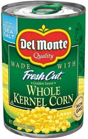 Del Monte whole kernel corn, 8-pack case of 15.25 oz cans