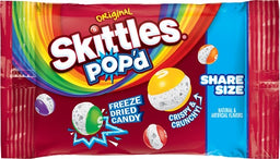 Skittles Pop'd Original 1.78 oz pouch, freeze-dried candy format