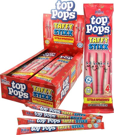 TOP POPS TAFFY STIXX STRAWBERRY Candy Convenience and Grocery Wholesale Distributor in Montreal Quebec