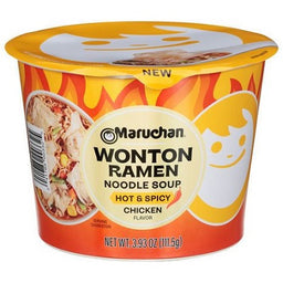 MARUCHAN WONTON BOWL HOT&SPICY CHICKEN Ramen Noodles Wholesale Distributor in Montreal Quebec