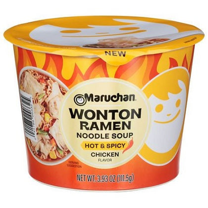 MARUCHAN WONTON BOWL HOT&SPICY CHICKEN Ramen Noodles Wholesale Distributor in Montreal Quebec