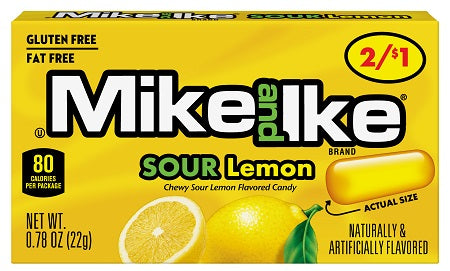 MIKE&IKE 2/$1 SOUR LEMON 22 g (Box of 24 Units)