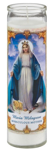 CANDLE RELIG. BLESSED MOTHER-WHITE Household Products Wholesale Distributor in Montreal Quebec
