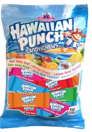 Hawaiian Punch Candy Chews 7 oz peg bag with tropical fruit flavors