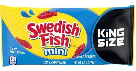 Swedish Fish Mini king-size box, 3.4 oz, 18-piece gummy candy pack