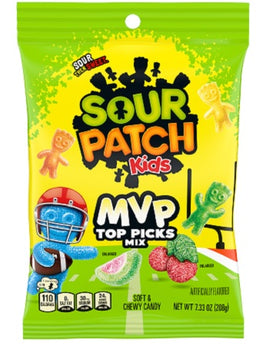 Sour Patch Kids MVP Mix 7.33 oz peg bag, case of 12 units