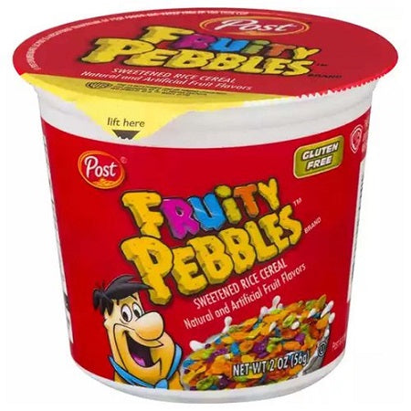 Fruity Pebbles 2 oz cereal cup, case of 12 units