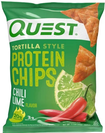 QUEST PROTEIN TORTILLA CHIPS CHILI LIME 31 g (Box of 8 Units)