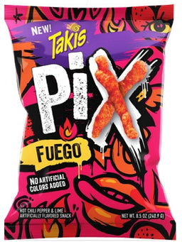 Takis Pix Fuego 8.5 oz box, case of 12 units