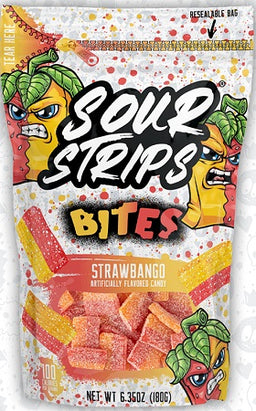 SOUR STRIPS BITES PEG BAG STRAWBANGO Candy Convenience and Grocery Wholesale Distributor in Montreal Quebec