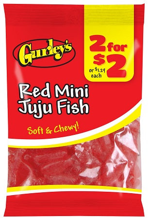 GURLEY'S 2/$2 RED MINI JUJU FISH Candy Convenience and Grocery Wholesale Distributor in Montreal Quebec