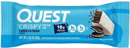 QUEST BAR CRISPY COOKIES & CREAM 52 g (Box of 12 Units)
