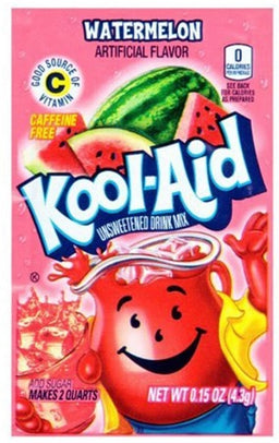Kool-Aid Watermelon powdered drink mix packets in retail packaging