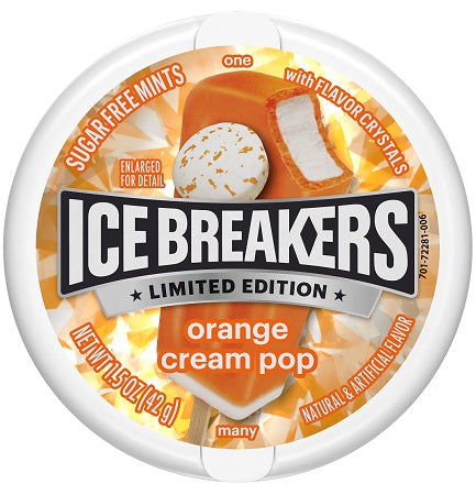 ICE BREAKER*TIN*ORANGE CREAM POP Mints Convenience and Grocery Wholesale Distributor in Montreal Quebec