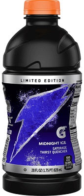 GATORADE 28OZ. MIDNIGHT ICE Beverage Soda and Juice  Wholesale Distributor in Montreal Quebec