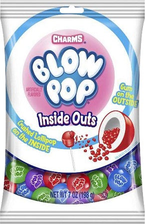 Charms Blow Pop Inside Outs 7oz peg bag candy display packaging
