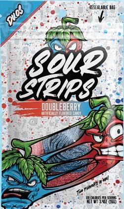 SOUR STRIPS PEG BAG DOUBLEBERRY Candy Convenience and Grocery Wholesale Distributor in Montreal Quebec