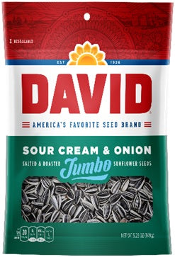 DAVID JUMBO SOUR CREAM & ONION SEEDS Convenience and Grocery Snacks Wholesale Distributor in Montreal Quebec