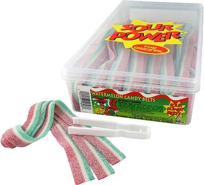 SOUR POWER BELTS TUB WATERMELON Candy Convenience and Grocery Wholesale Distributor in Montreal Quebec