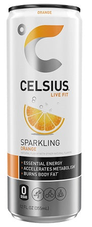 CELSIUS SPARKLING - ORANGE -12OZ Beverage Soda and Juice  Wholesale Distributor in Montreal Quebec