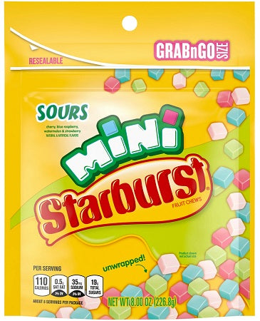 STARBURST MINIS SOUR POUCH -8OZ Candy Convenience and Grocery Wholesale Distributor in Montreal Quebec