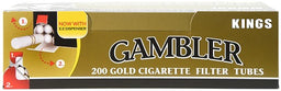 GAMBLER TUBES GOLD (LIGHT) 200CT Smoker Accessories Wholesale Distributor in Montreal Quebec