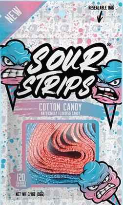 SOUR STRIPS PEG BAG COTTON CANDY Candy Convenience and Grocery Wholesale Distributor in Montreal Quebec