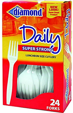PLASTIC FORKS WHITE -DIAMOND(BOX Cleaning Supplies Wholesale Distributor in Montreal Quebec