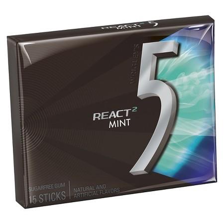 5 PTY PK REACT 2 MINT Chewing Gum Convenience and Grocery Wholesale Distributor in Montreal Quebec
