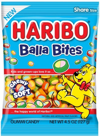 HARIBO 4.5OZ BALLA BITES PEG 128 g (Box of 12 Units)