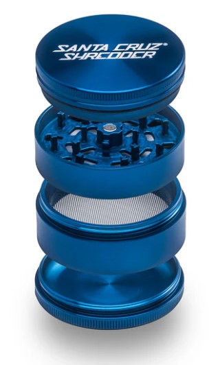 SANTA CRUZ 4PC GRINDER LG -BLUE Smoker Accessories Wholesale Distributor in Montreal Quebec