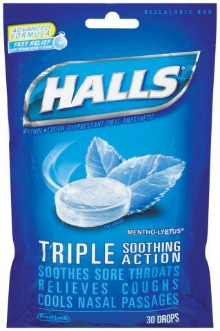 HALLS *BAG* MENTHO-LYPTUS-BLUE Pharmacy Wholesale Distributor in Montreal Quebec