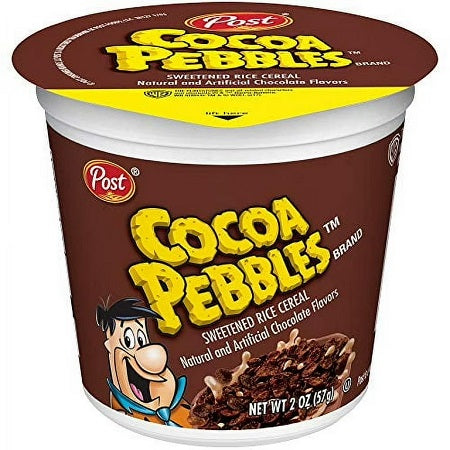 Cocoa Pebbles 2 oz cereal cup, case of 12 units