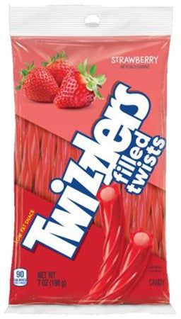 TWIZZLERS FILLED TWISTS STRAWBERRY PEG 7OZ 198 g (Box of 12 Units)