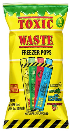 Toxic Waste Freeze Pops mixed flavours, 10-count box