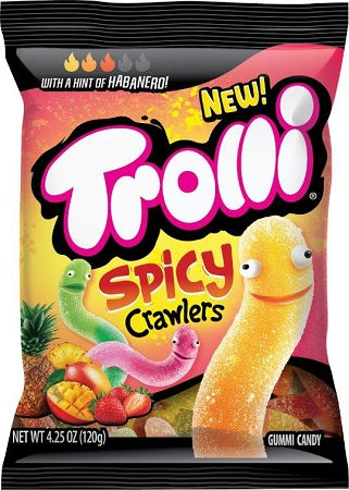 Trolli Spicy Crawlers peg bag, 4.25 oz gummy candy