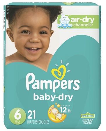 PAMPERS BABY DRY #6 35+LB Baby Products Canadian Wholesale Distributor in Montreal Quebec