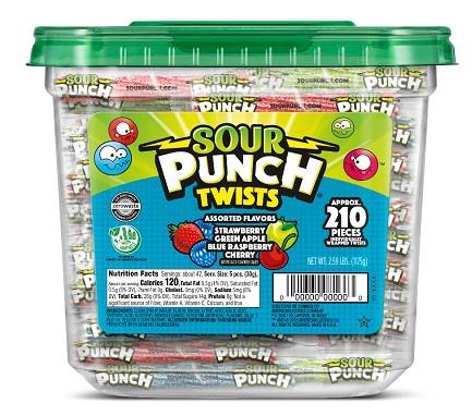 SOUR PUNCH TWISTS .10*JAR ASST Candy Convenience and Grocery Wholesale Distributor in Montreal Quebec