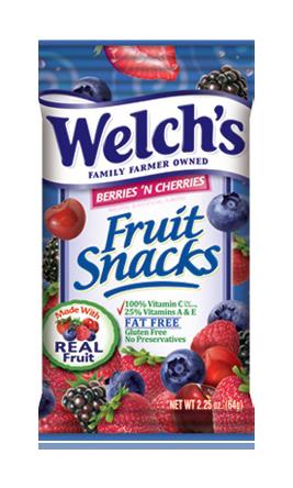 WELCHS BERRIES & CHERRIES SNACKS Convenience and Grocery Snacks Wholesale Distributor in Montreal Quebec